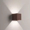 Applique Da Esterno-IsyLuce applique cubo led 16w 3000k corten da esterno