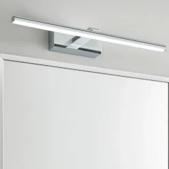 Applique Da Bagno-IsyLuce applique da bagno per sopra specchio cromato 8w 3000k