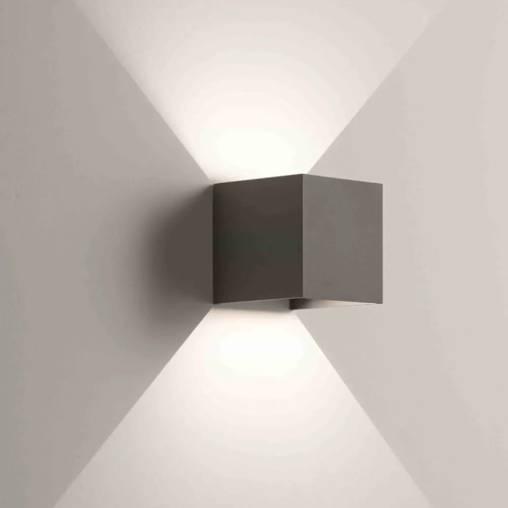 Applique Da Esterno-IsyLuce applique da esterno cubo 16w 4000k antracite