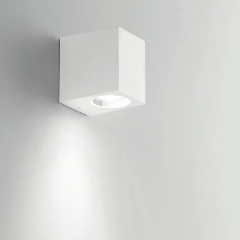 Applique Da Esterno-IsyLuce applique da esterno cubo bianco