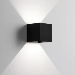 Applique Da Esterno-IsyLuce applique da esterno led 6w 4000k cubo nero