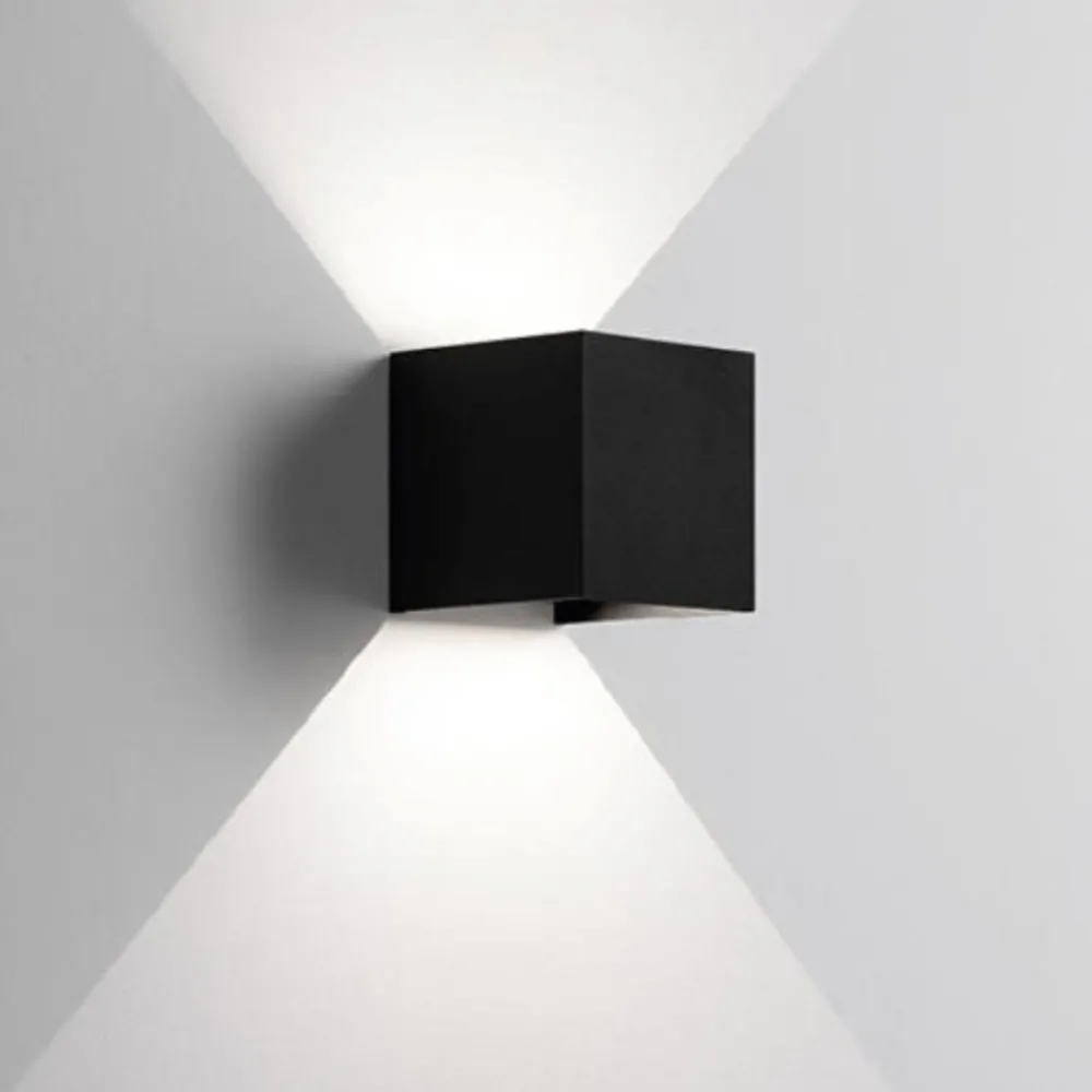 Applique Da Esterno-IsyLuce applique da esterno led 6w 4000k cubo nero