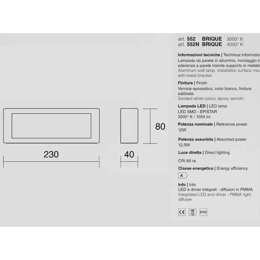 Applique Da Esterno-IsyLuce applique da esterno led 12w 3000k bianco