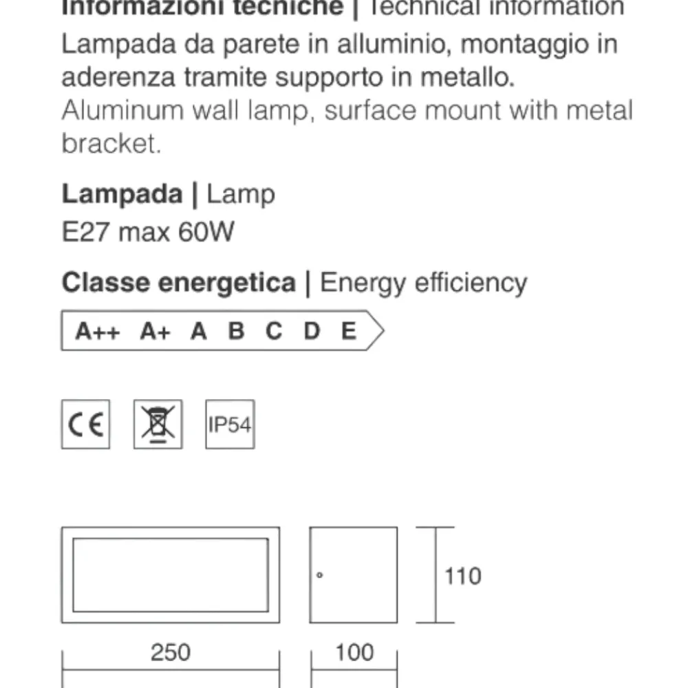Applique Da Esterno-IsyLuce applique da esterno moderna bianca rettangolare