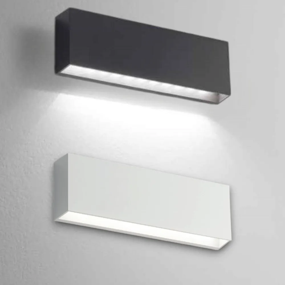 Applique Da Esterno-IsyLuce applique da esterno 6w 4000k cover antracite bianco