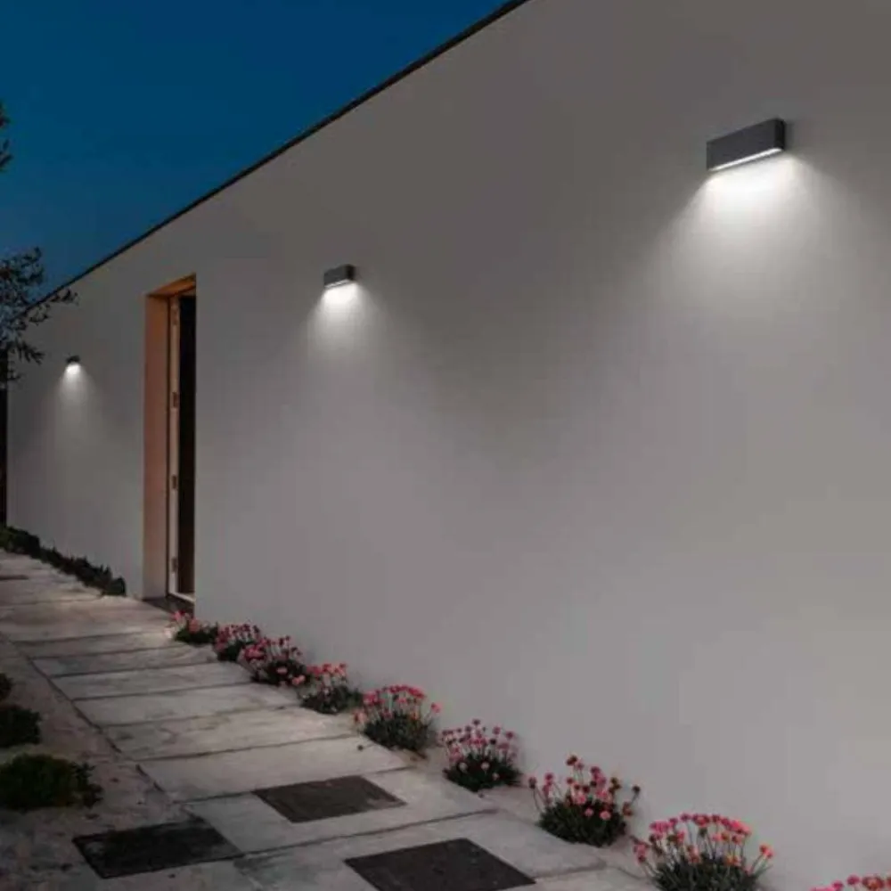 Applique Da Esterno-IsyLuce applique da esterno 6w 4000k cover antracite bianco