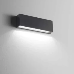 Applique Da Esterno-IsyLuce applique da esterno 6w 4000k cover antracite bianco