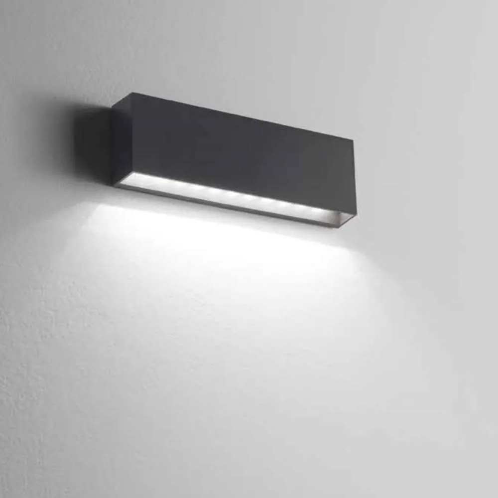 Applique Da Esterno-IsyLuce applique da esterno 6w 4000k cover antracite bianco