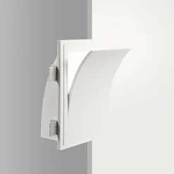 Applique Da Parete-IsyLuce applique da incasso vela gesso a scomparsa bianca