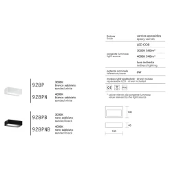 Applique Da Parete-IsyLuce applique da parete nero led 6w 4000k moderna