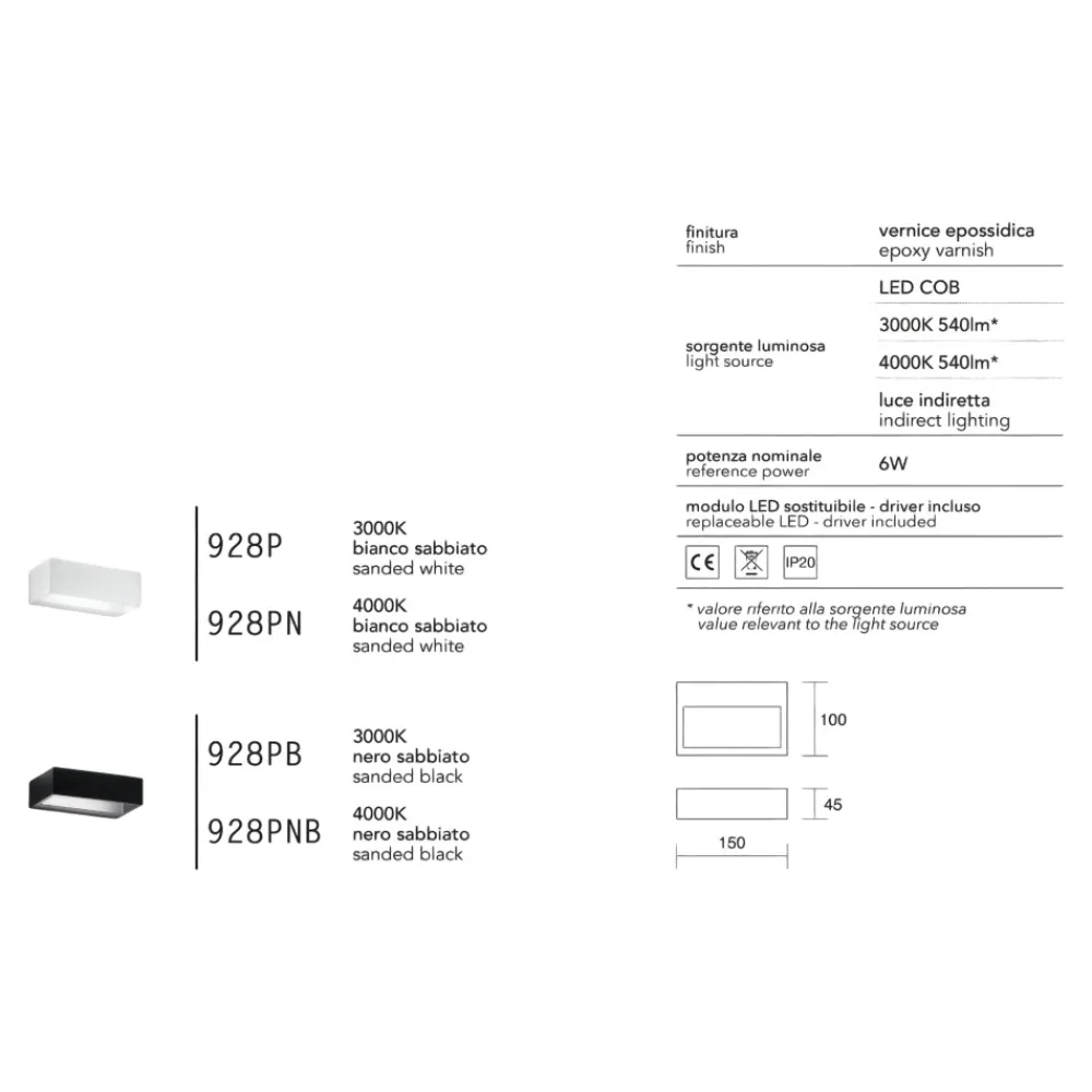 Applique Da Parete-IsyLuce applique da parete nero led 6w 4000k moderna