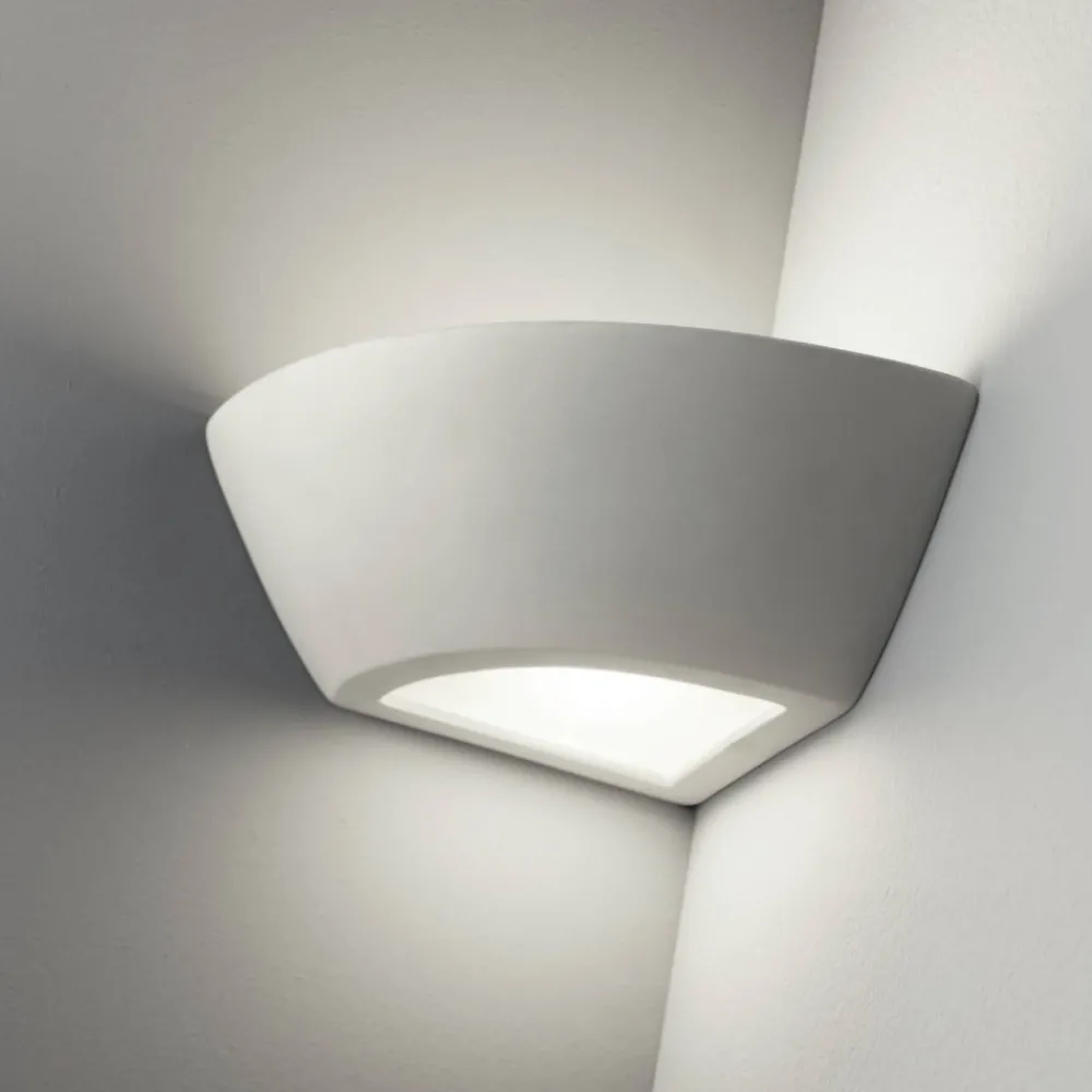 Applique Da Parete-IsyLuce applique di gesso bianco angolare bianca