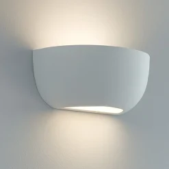 Applique Da Parete-IsyLuce applique di gesso bianca verniciabile per interni