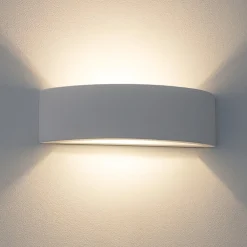 Applique Da Parete-IsyLuce applique di gesso curvo bianco