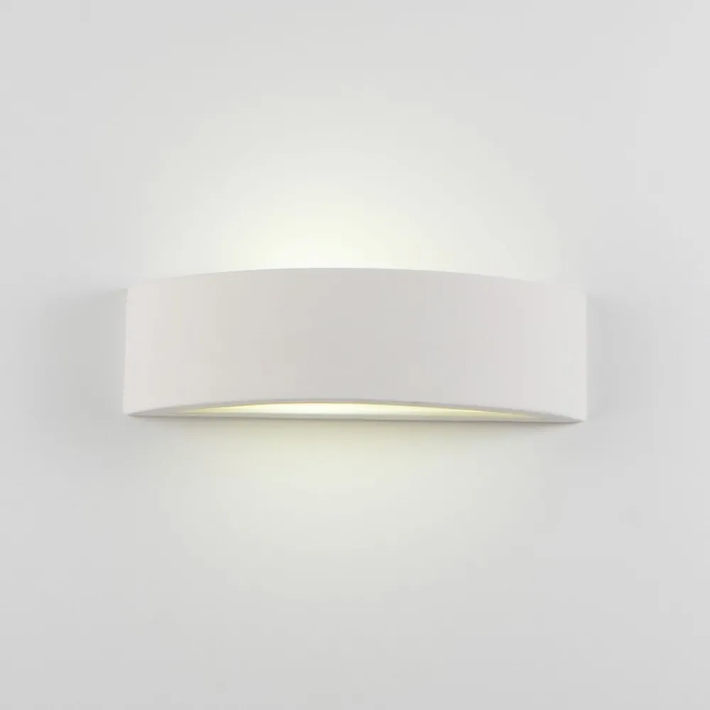 Applique Da Parete-IsyLuce applique di gesso curvo bianco