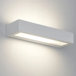 Applique Da Parete-IsyLuce applique di gesso moderna rettangolare bianca