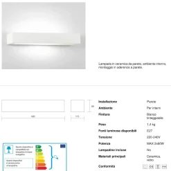 Applique Da Parete-IsyLuce applique di gesso moderna rettangolare bianca