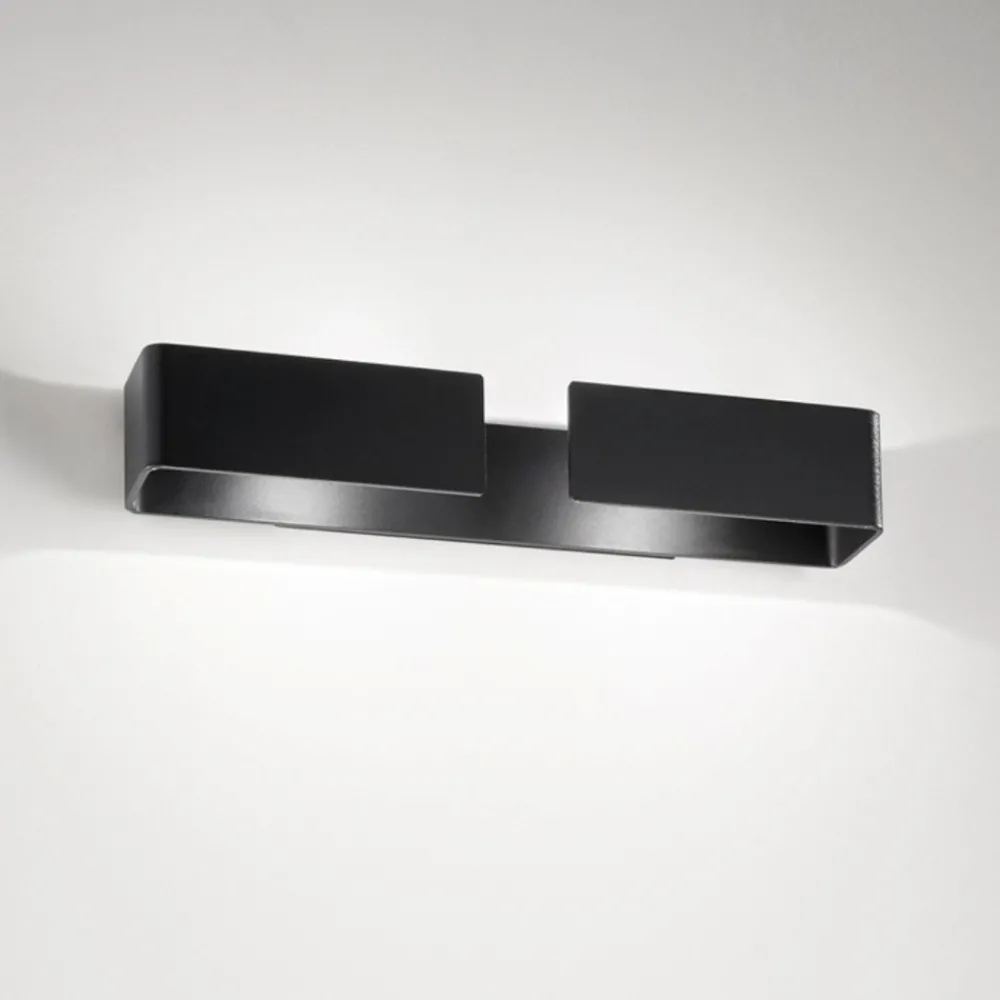 Applique Da Parete-IsyLuce applique graffa nero led design moderna 40w 3000k