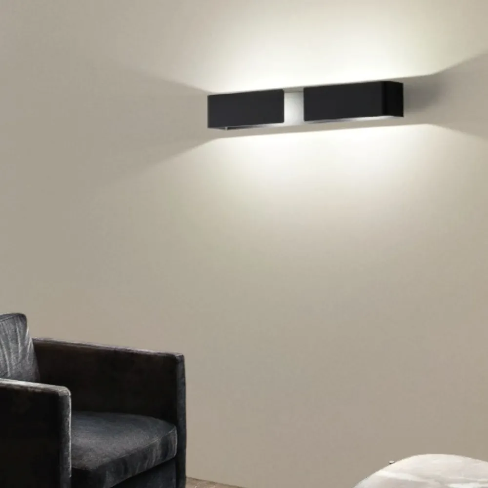 Applique Da Parete-IsyLuce applique graffa nero led design moderna 40w 3000k