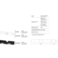 Applique Da Parete-IsyLuce applique graffa nero led design moderna 40w 3000k