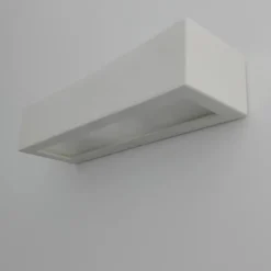 Applique Da Parete-IsyLuce applique in gesso bianco moderno rettangolare