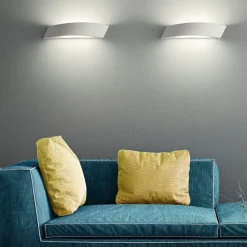 Applique Da Parete-IsyLuce applique in gesso bianco curvo