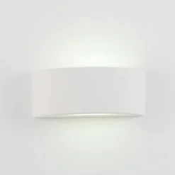 Applique Da Parete-IsyLuce applique in gesso curvo bianco moderno