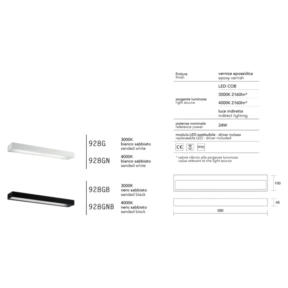 Applique Da Parete-IsyLuce applique led 24w 4000k bianca per interni moderna fp