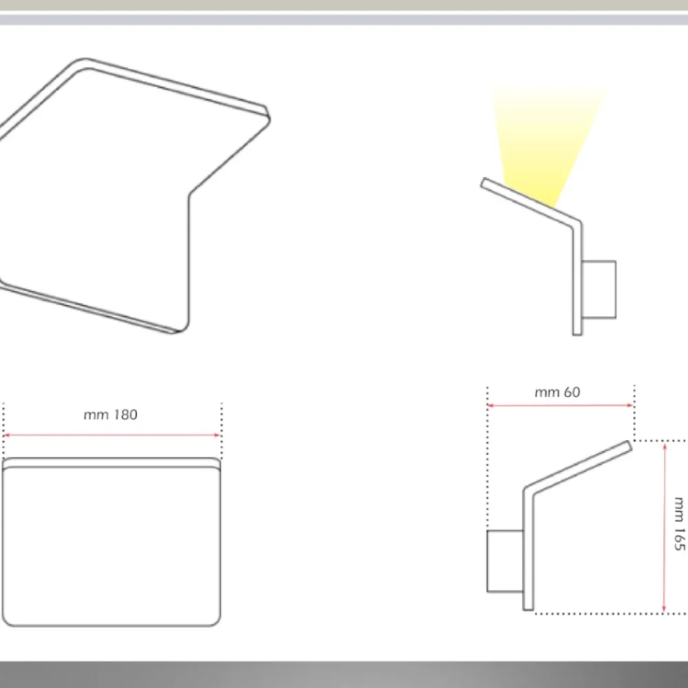 Applique Da Parete-IsyLuce applique led 12w 3000k bianco moderna