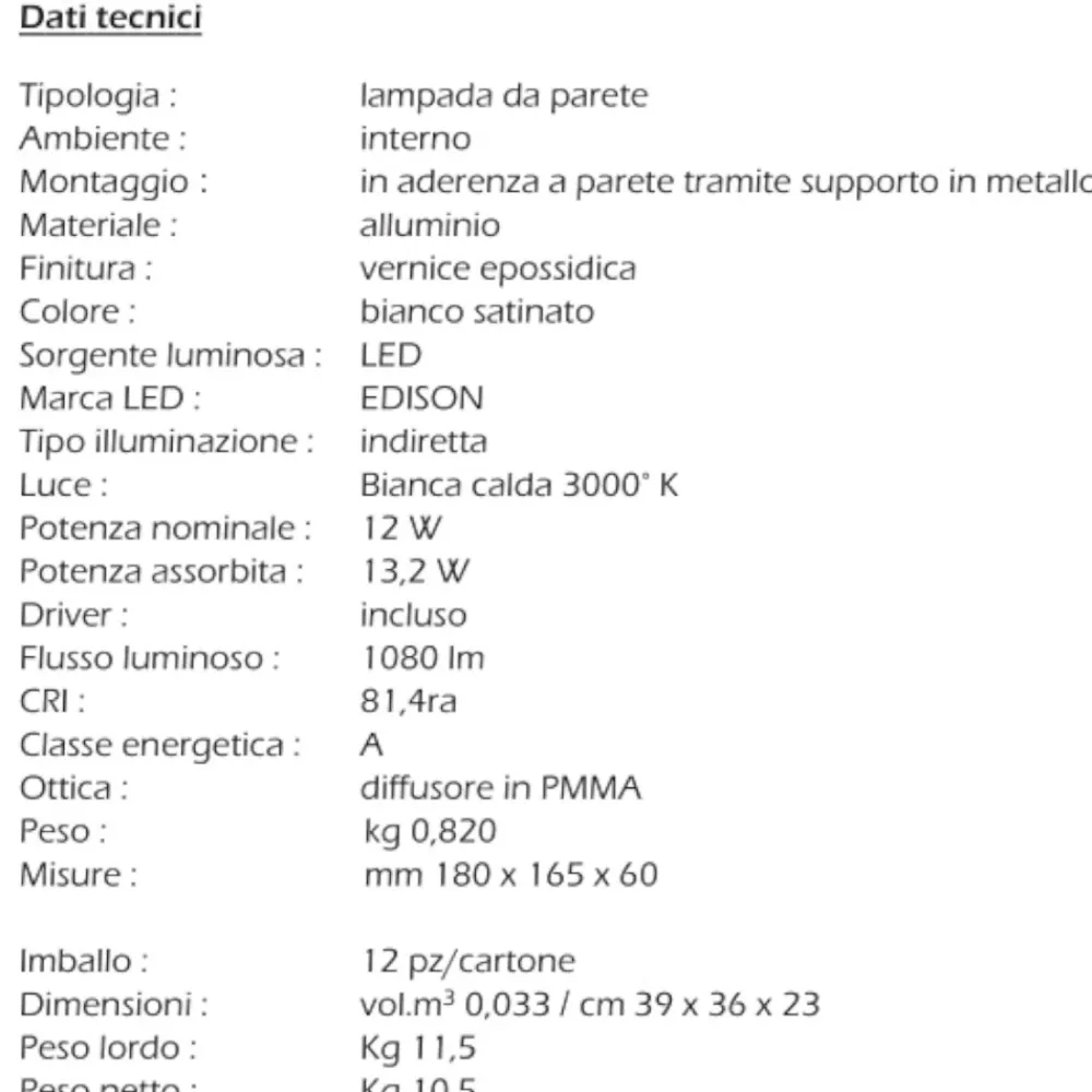 Applique Da Parete-IsyLuce applique led 12w 3000k bianco moderna