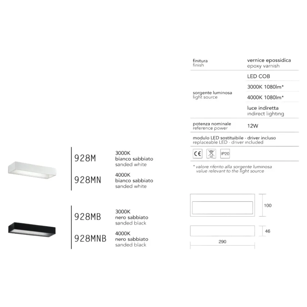 Applique Da Parete-IsyLuce applique led 12w 4000k bianco design moderna