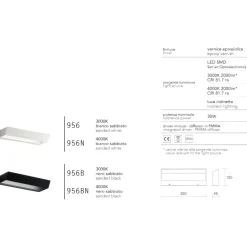Applique Da Parete-IsyLuce applique led 30w 3000k 4000k bianco moderna