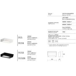 Applique Da Parete-IsyLuce applique led 18w 3000k 4000k moderno nero design