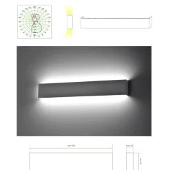 Applique Da Parete-IsyLuce applique led 24w 4000k moderno bianco rettangolare