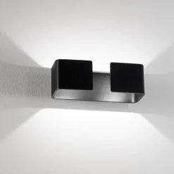 Applique Da Parete-IsyLuce applique led 10w 3000k nero design moderna