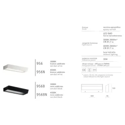 Applique Da Parete-IsyLuce applique moderna led 30w 3000k 4000k bianca design