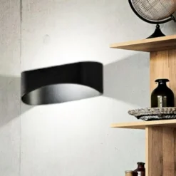 Applique Da Parete-IsyLuce applique nera design moderno led 10w 4000k