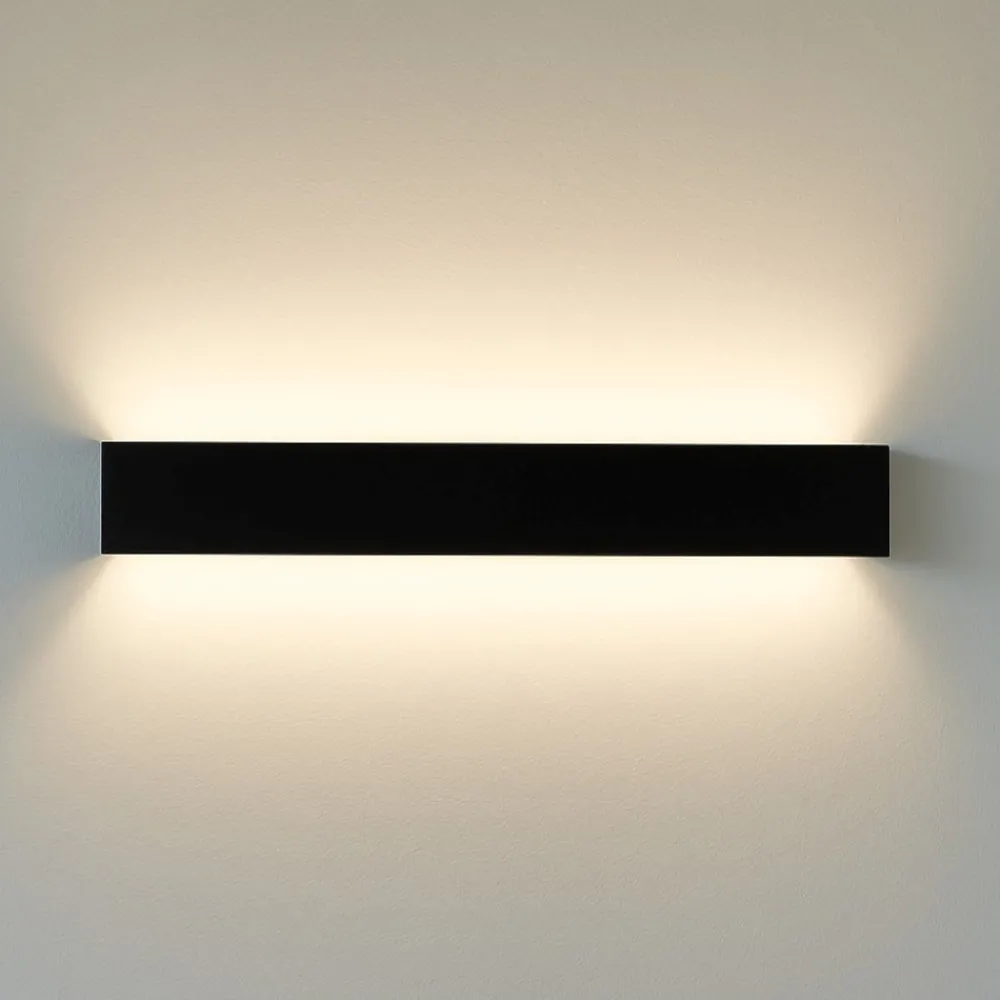 Applique Da Parete-IsyLuce applique nero led 36w 3000k moderna rettangolare