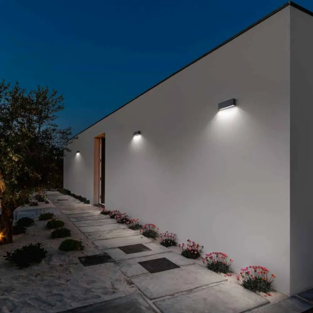 Applique Da Esterno-IsyLuce applique per esterni 3000k moderna cover antracite bianco