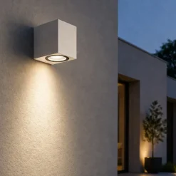 Applique Da Esterno-IsyLuce applique per esterni moderni cubo bianco