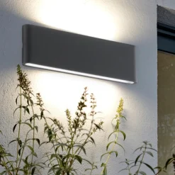 Applique Da Esterno-IsyLuce applique per esterno led 30w 4000k antracite moderna
