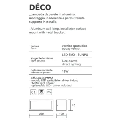 Applique Da Esterno-IsyLuce applique per esterno led 18w 4000k deco bianco moderna