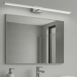 Applique Da Bagno-IsyLuce applique specchio da bagno 12w 3000k squadrato cromo