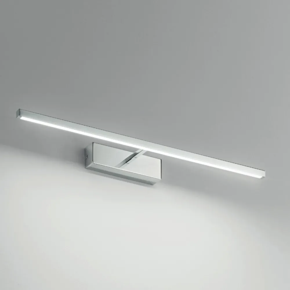 Applique Da Bagno-IsyLuce applique specchio da bagno 12w 3000k squadrato cromo