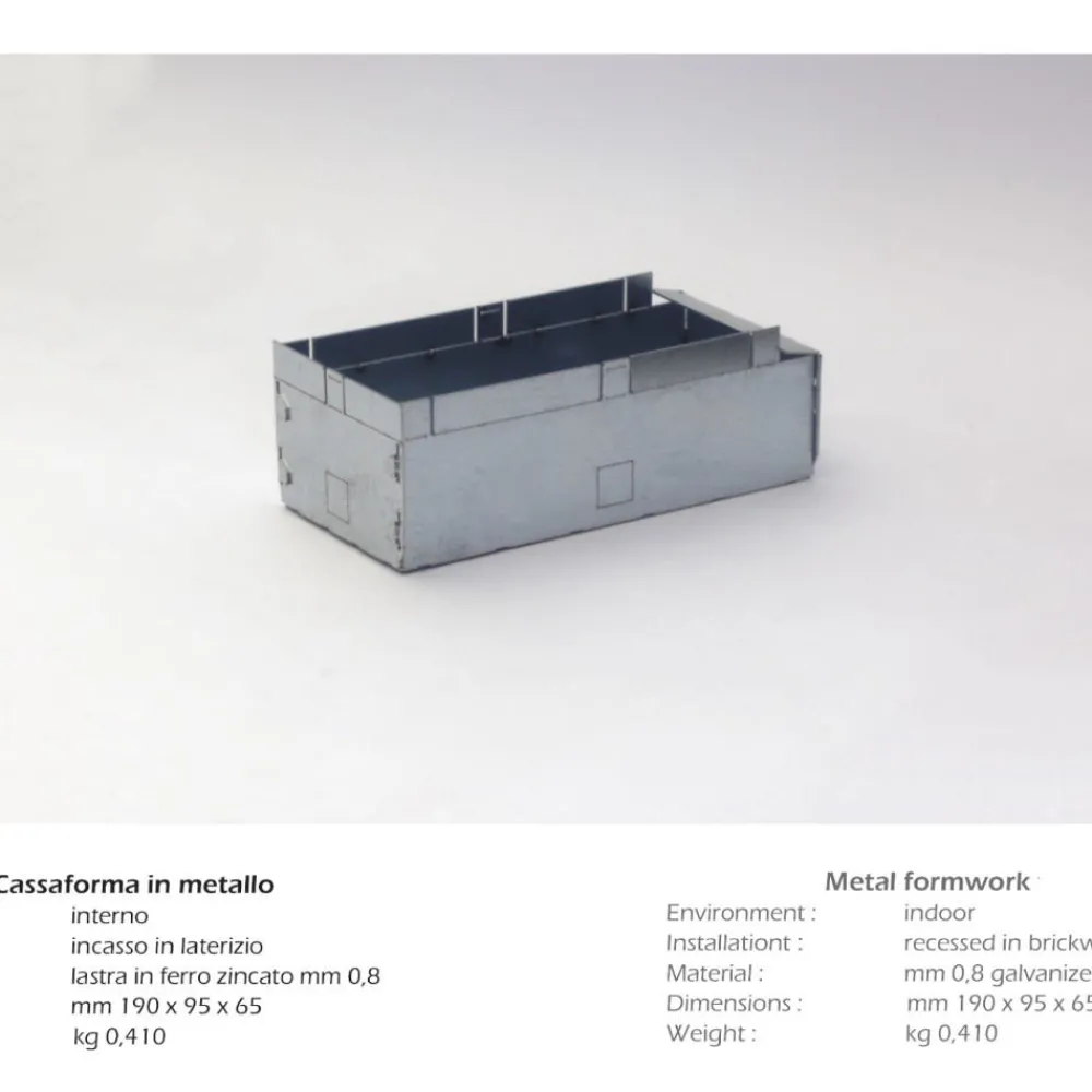 Accessori-IsyLuce cassaforma in metallo per art 823 installazione muratura