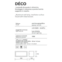 Applique Da Esterno-IsyLuce deco applique da esterno led 18w 3000k bianca moderna