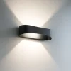 Applique Da Parete-IsyLuce drappo applique nero moderno design led 36w 3000k