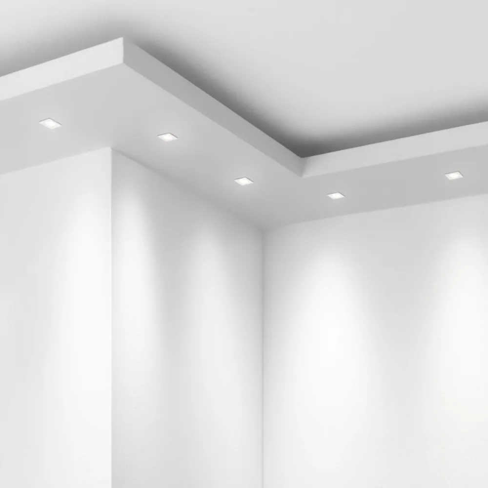 Faretti Da Incasso-IsyLuce exacta faretto da incasso bianco led 2w 3000k per controsoffitto