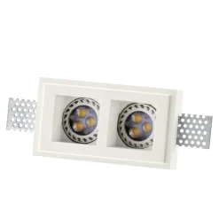 Faretti Da Incasso-IsyLuce faretti 2 luci gesso da incasso per controsoffitti