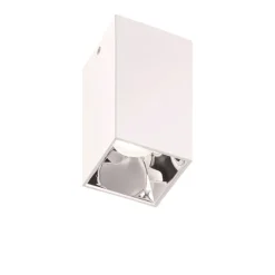 Faretti Da Soffitto-IsyLuce faretto bianco squadrato cromo fp